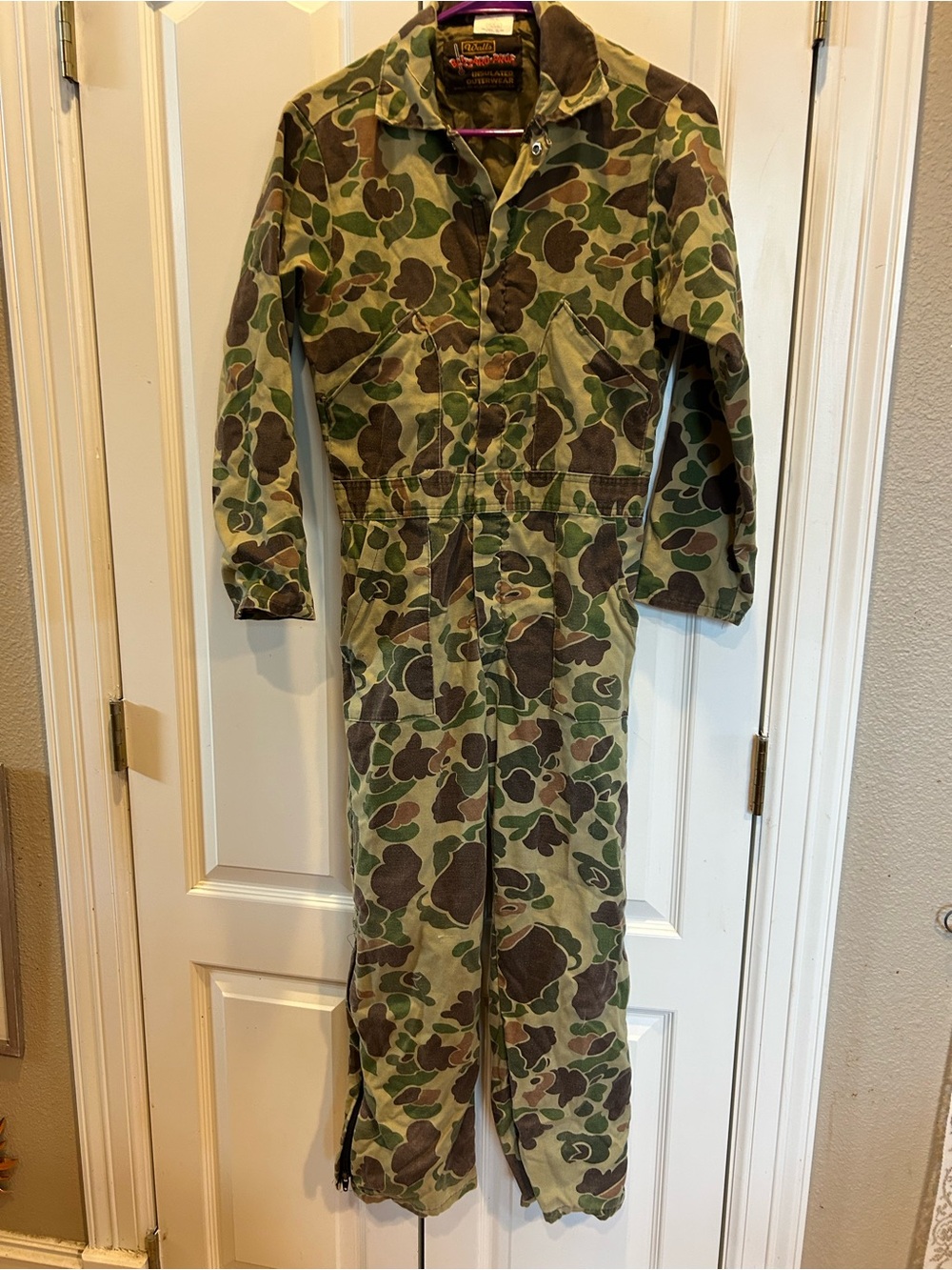Walls blizzard pruf Men XS vintage duck camo hunting coveralls